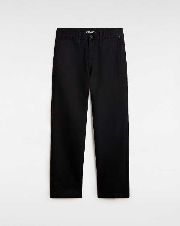 Men Vans Authentic Chino Slim Pants Black Malaysia | VN6980253