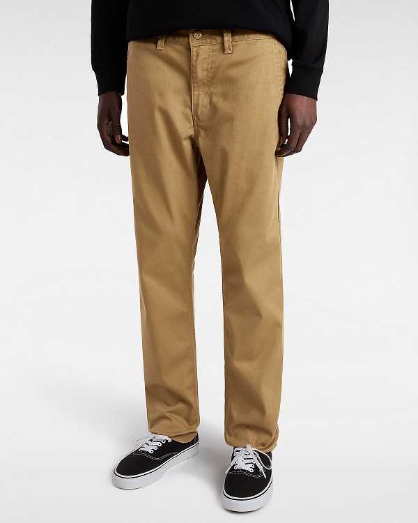 Men Vans Authentic Chino Slim Pants Brown Malaysia | VN4861392