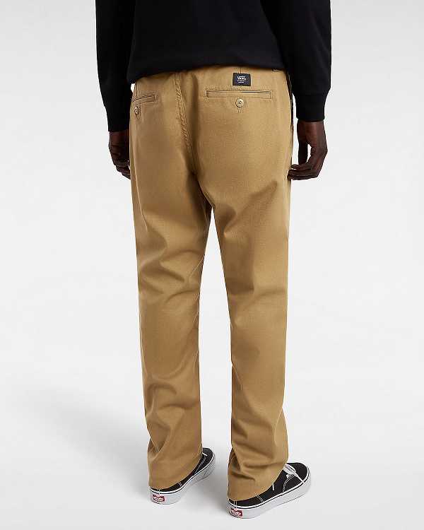 Men Vans Authentic Chino Slim Pants Brown Malaysia | VN4861392