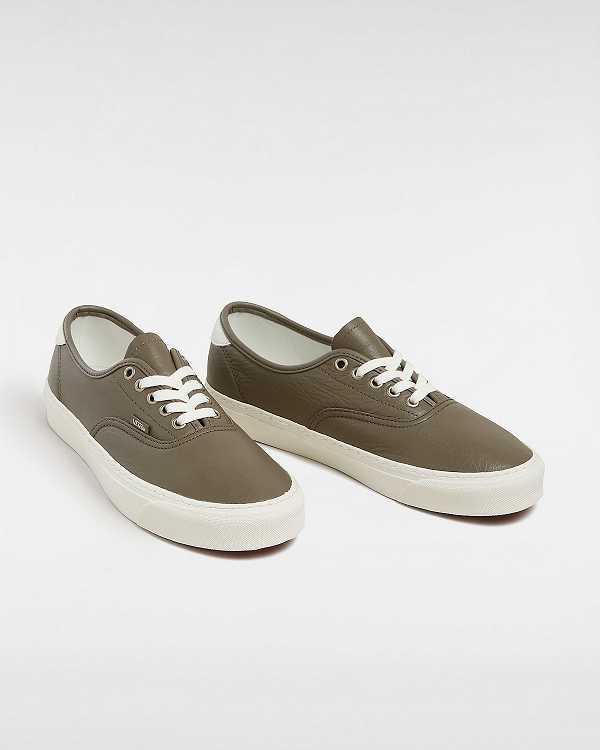 Men Vans Authentic Lux Leather Shoes Brown Malaysia | VN1237460