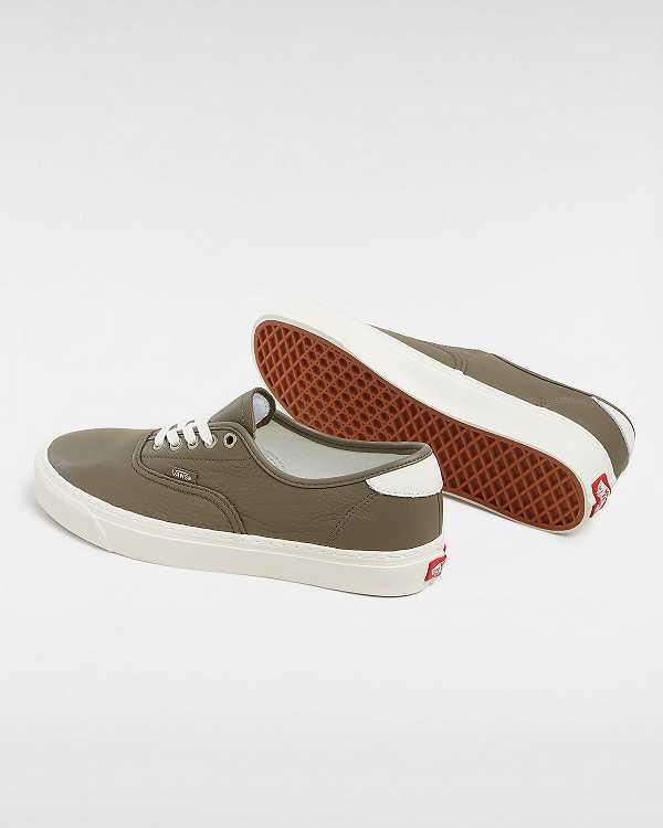 Men Vans Authentic Lux Leather Shoes Brown Malaysia | VN1237460