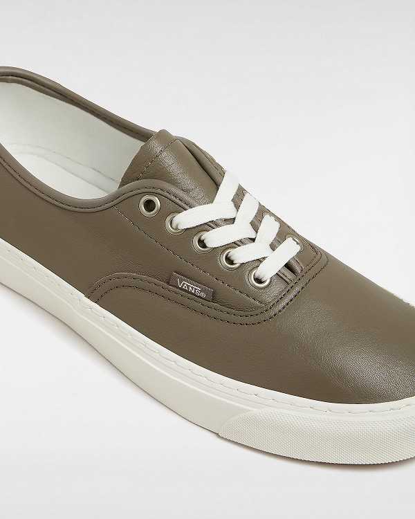 Men Vans Authentic Lux Leather Shoes Brown Malaysia | VN1237460