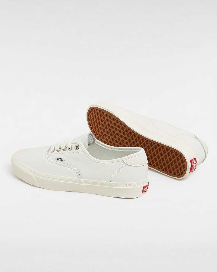 Men Vans Authentic Lux Leather Shoes White Malaysia | VN0378649