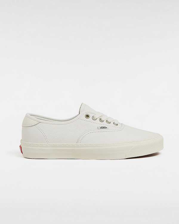 Men Vans Authentic Lux Leather Shoes White Malaysia | VN0378649