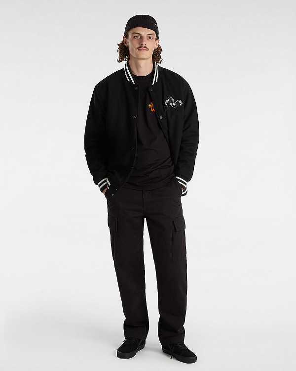 Men Vans Bouya Long Sleeve T Shirts Black Malaysia | VN8921603