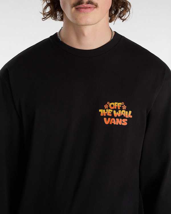 Men Vans Bouya Long Sleeve T Shirts Black Malaysia | VN8921603