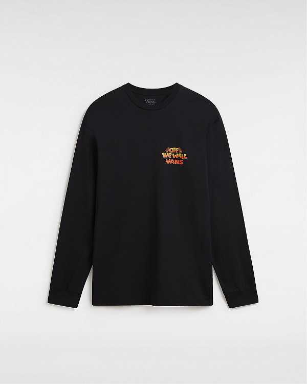 Men Vans Bouya Long Sleeve T Shirts Black Malaysia | VN8921603