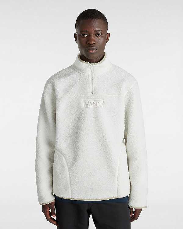 Men Vans Boxed Sherpa Fleece White Malaysia | VN4719502