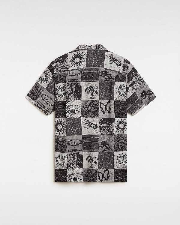 Men Vans Camp Classic Collar Shirts Grey Malaysia | VN9075123