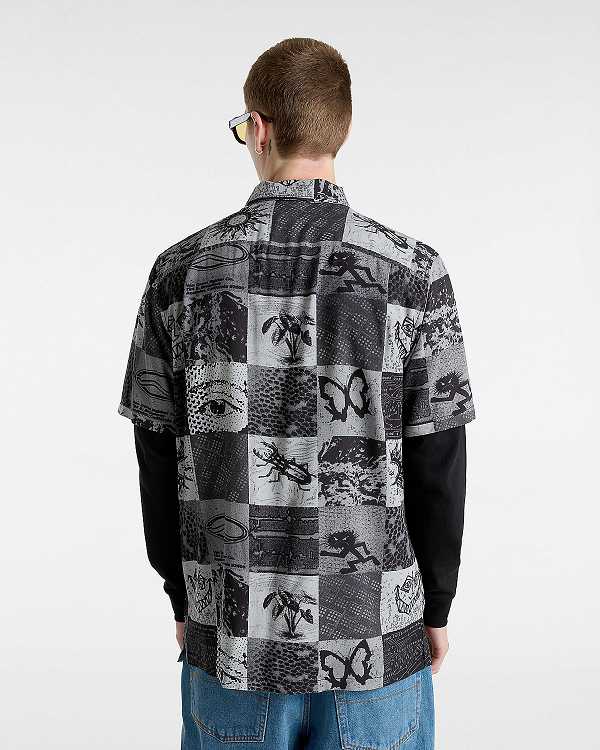 Men Vans Camp Classic Collar Shirts Grey Malaysia | VN9075123