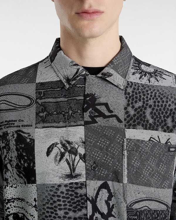 Men Vans Camp Classic Collar Shirts Grey Malaysia | VN9075123