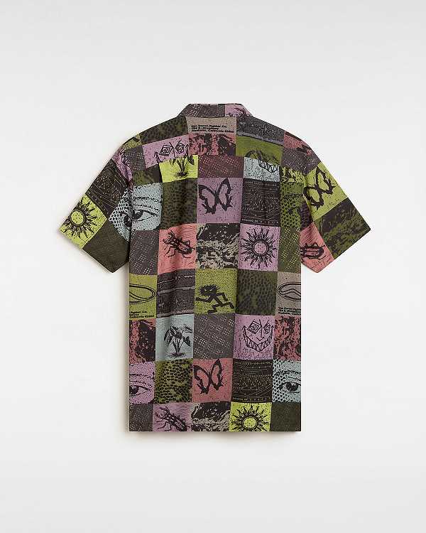 Men Vans Camp Classic Collar Shirts Yellow Malaysia | VN7681945
