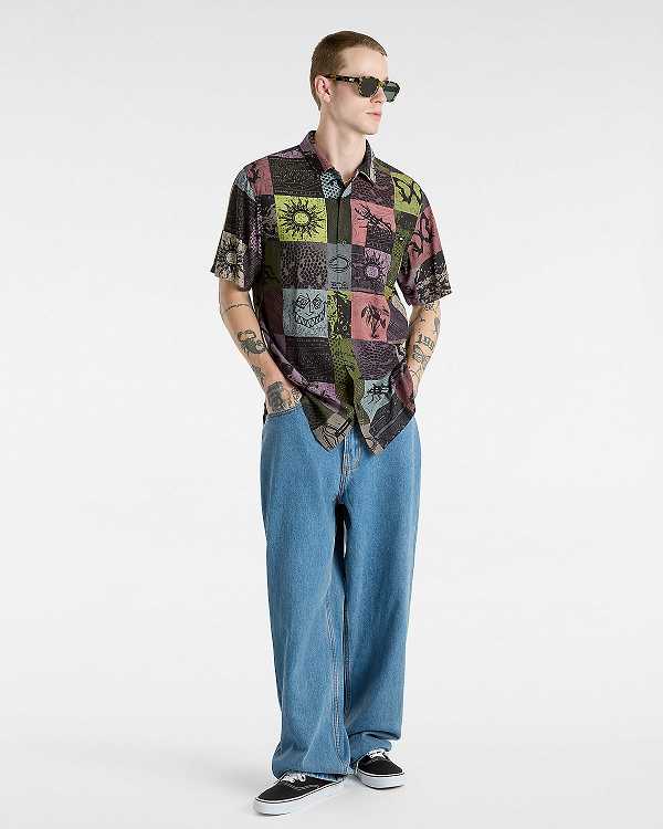Men Vans Camp Classic Collar Shirts Yellow Malaysia | VN7681945