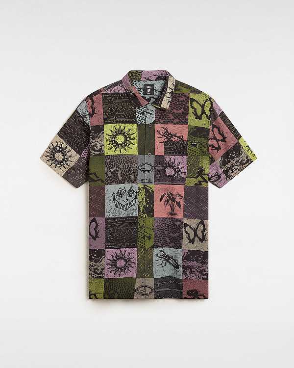 Men Vans Camp Classic Collar Shirts Yellow Malaysia | VN7681945