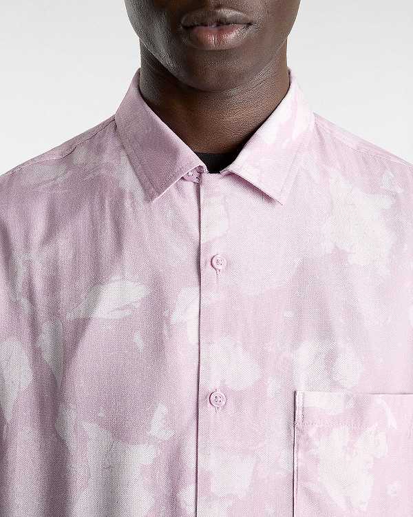 Men Vans Camp Loose Collar Shirts Purple Malaysia | VN9163280