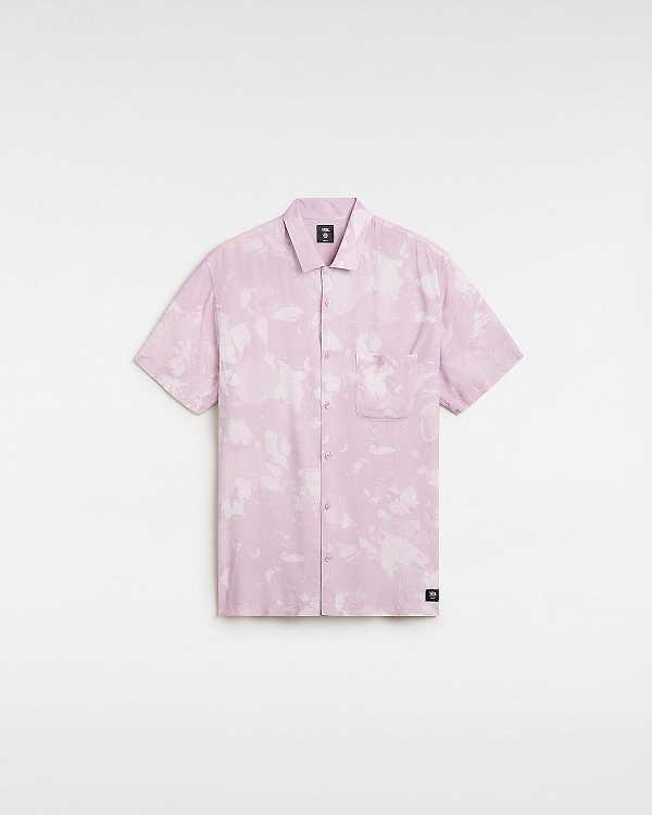 Men Vans Camp Loose Collar Shirts Purple Malaysia | VN9163280