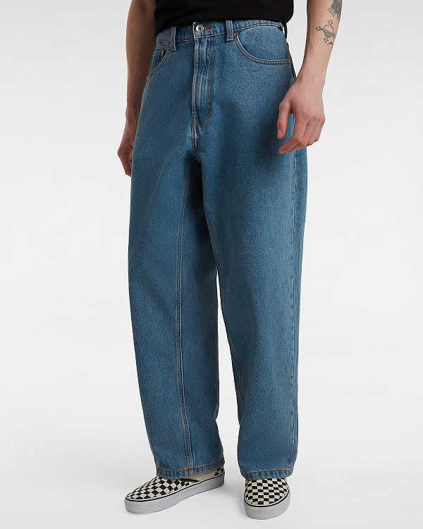 Men Vans Check-5 Baggy Pants Blue Malaysia | VN9307651