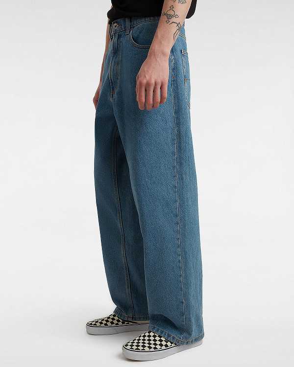 Men Vans Check-5 Baggy Pants Blue Malaysia | VN9307651