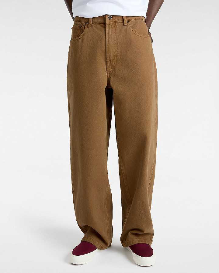 Men Vans Check-5 Baggy Pants Brown Malaysia | VN4708692