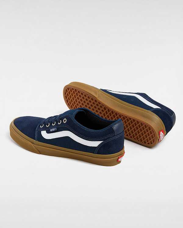 Men Vans Chukka Low Sidestripe Skate Shoes Blue Malaysia | VN6350217