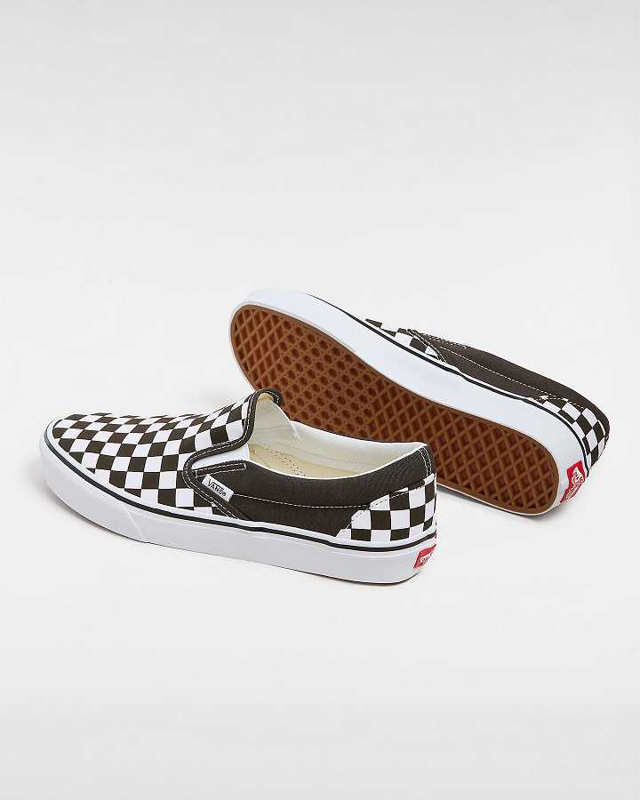 Men Vans Classic Checkerboard Slip On Shoes Brown Malaysia | VN2895760