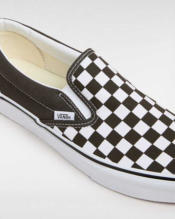 Men Vans Classic Checkerboard Slip On Shoes Brown Malaysia | VN2895760