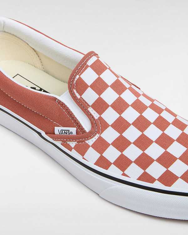 Men Vans Classic Checkerboard Slip On Shoes Orange Malaysia | VN7401823