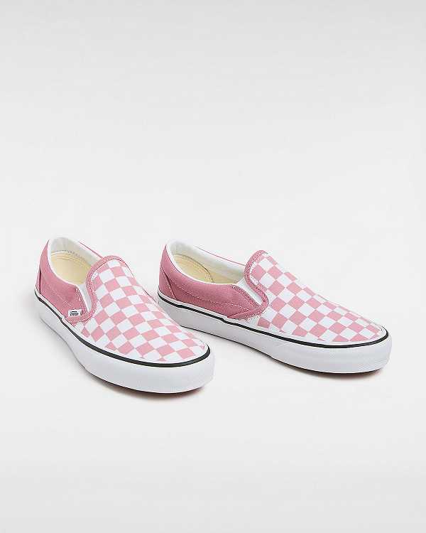 Men Vans Classic Checkerboard Slip On Shoes Pink Malaysia | VN5369104