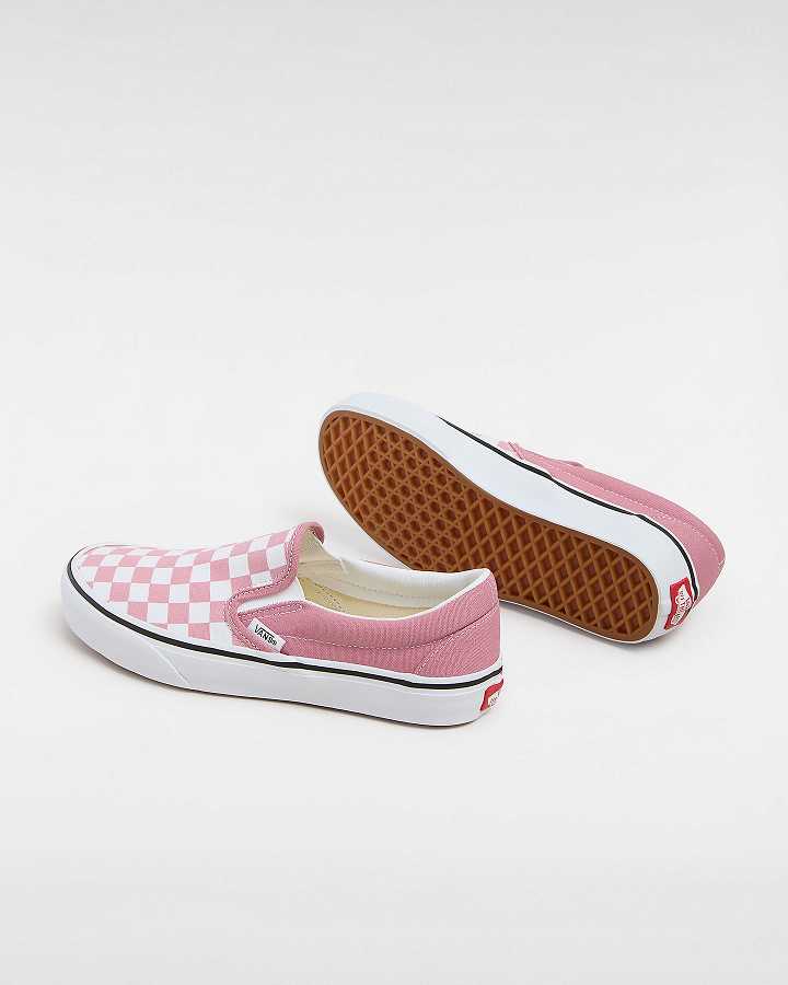 Men Vans Classic Checkerboard Slip On Shoes Pink Malaysia | VN5369104