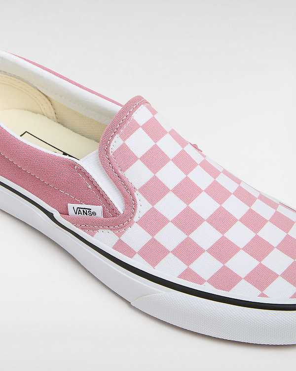 Men Vans Classic Checkerboard Slip On Shoes Pink Malaysia | VN5369104