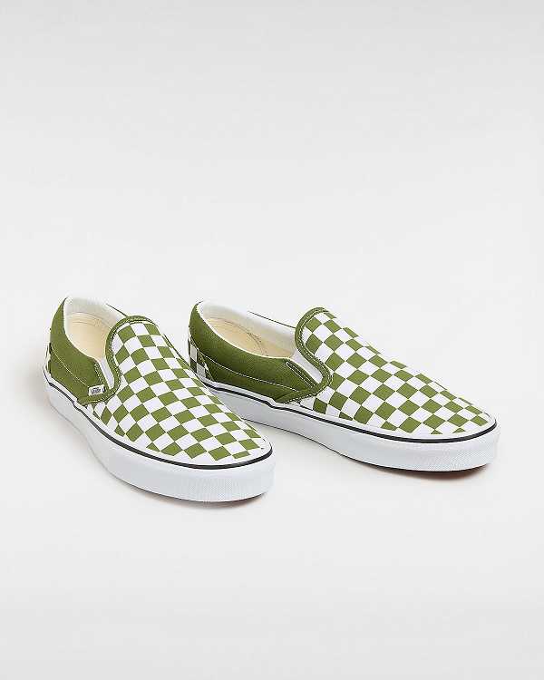Men Vans Classic Checkerboard Slip On Shoes Green Malaysia | VN4389072