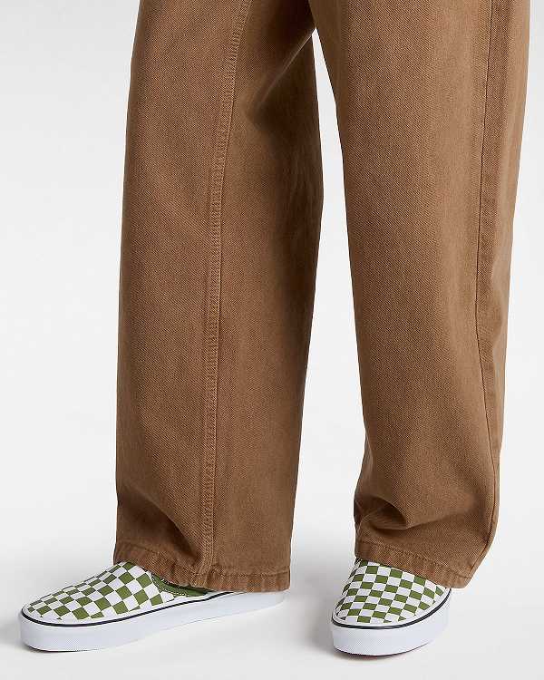 Men Vans Classic Checkerboard Slip On Shoes Green Malaysia | VN4389072