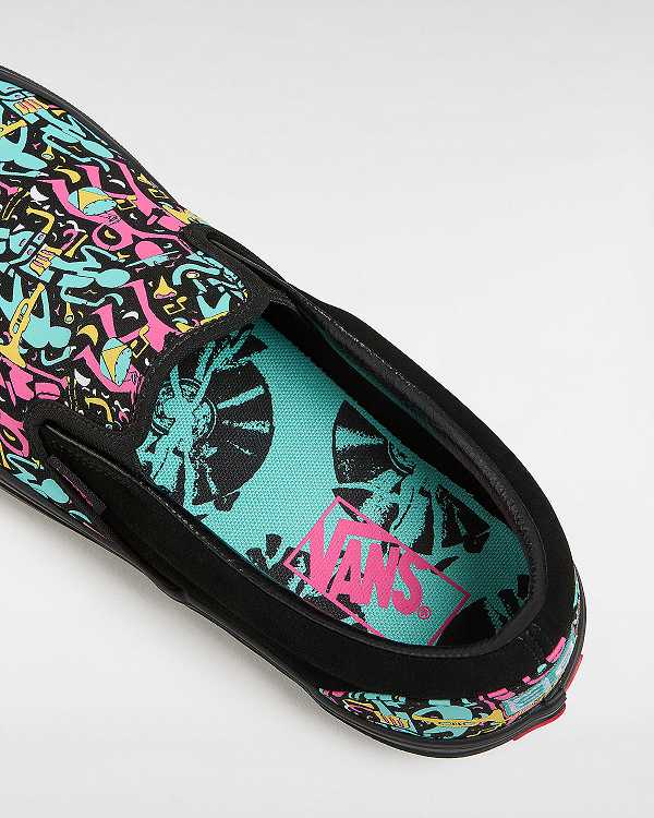 Men Vans Classic Slip On Shoes Black Malaysia | VN2450138