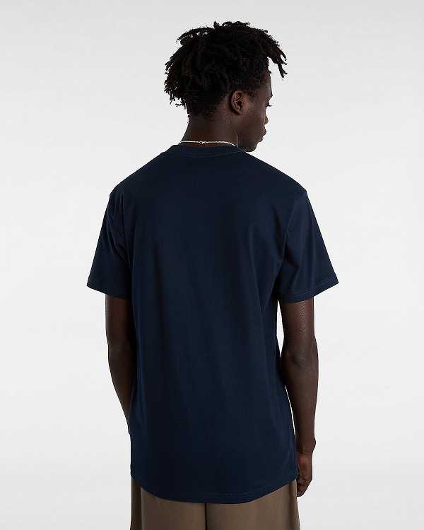 Men Vans Classic T Shirts Blue Malaysia | VN1496852