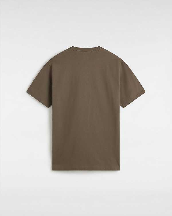 Men Vans Classic T Shirts Brown Malaysia | VN7932156