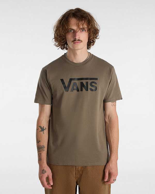 Men Vans Classic T Shirts Brown Malaysia | VN7932156