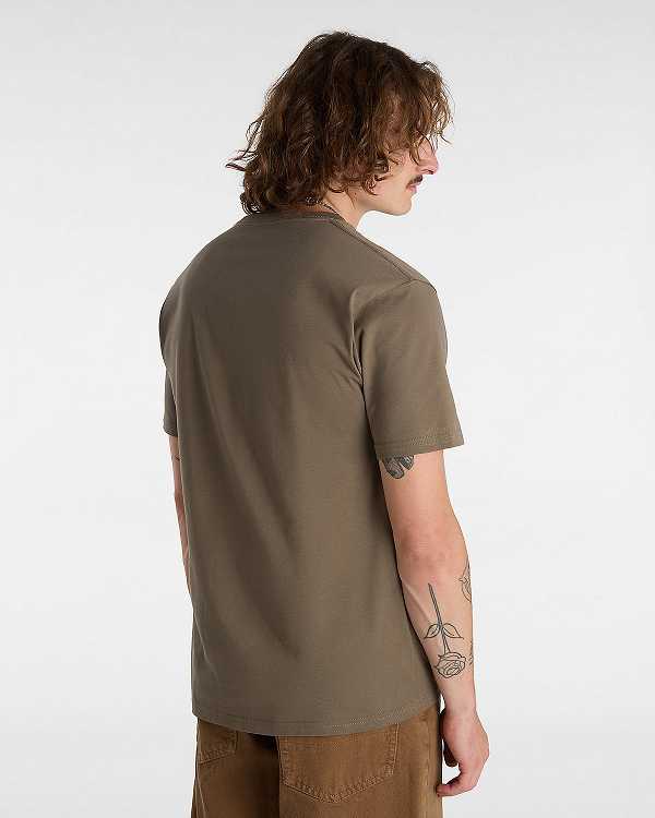Men Vans Classic T Shirts Brown Malaysia | VN7932156