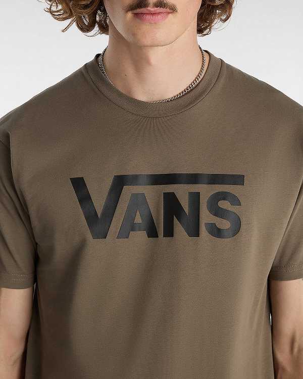 Men Vans Classic T Shirts Brown Malaysia | VN7932156