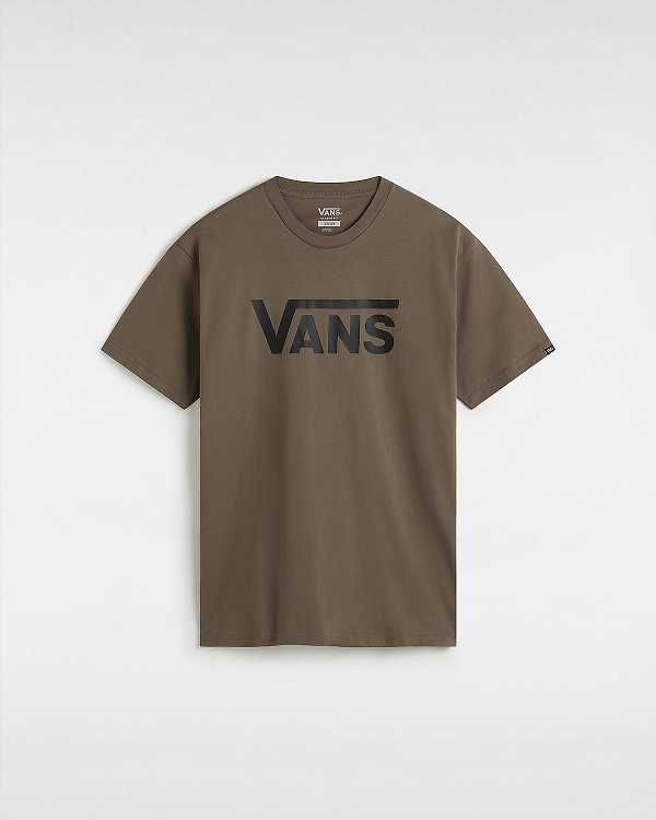 Men Vans Classic T Shirts Brown Malaysia | VN7932156