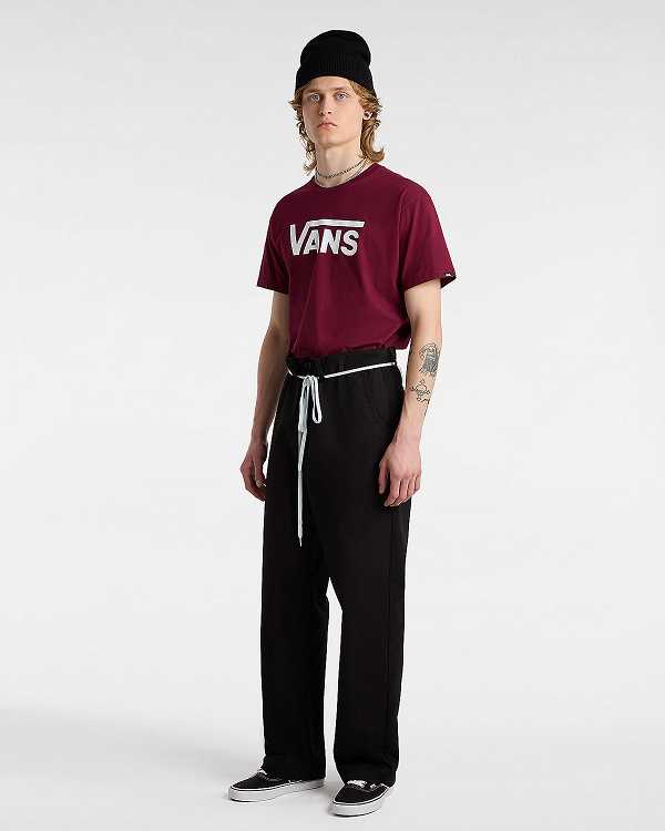 Men Vans Classic T Shirts Burgundy Malaysia | VN5032817