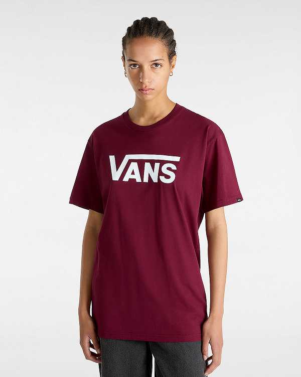 Men Vans Classic T Shirts Burgundy Malaysia | VN5032817