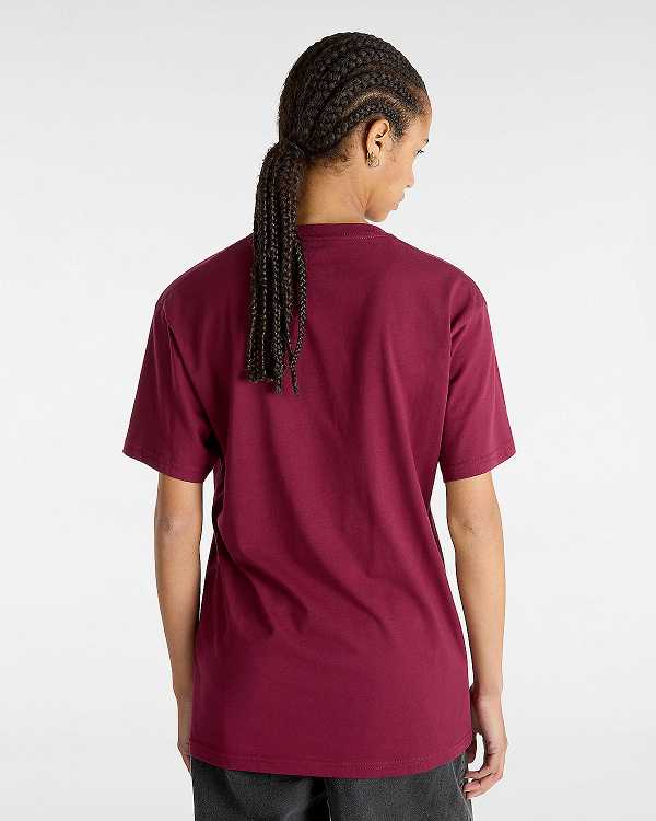 Men Vans Classic T Shirts Burgundy Malaysia | VN5032817