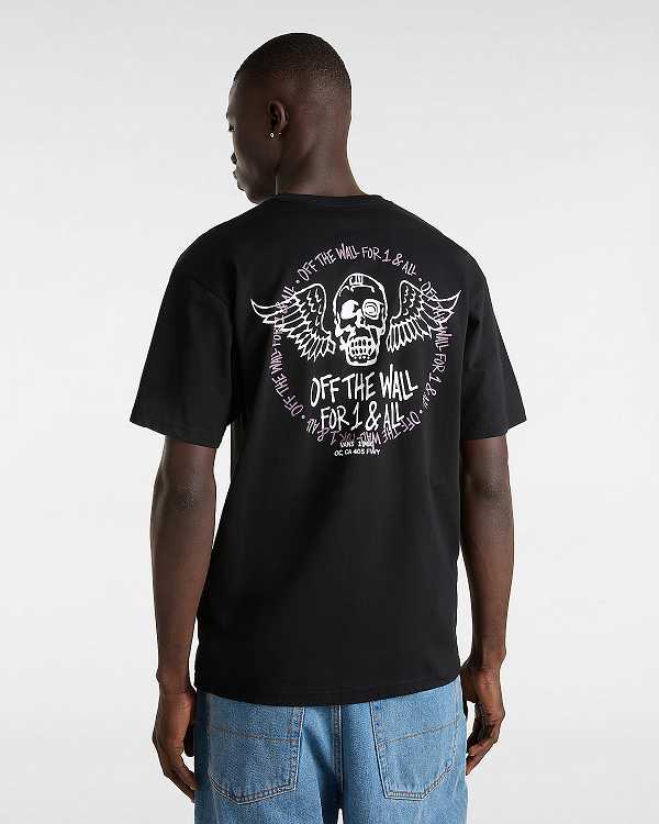 Men Vans Club House T Shirts Black Malaysia | VN0963751