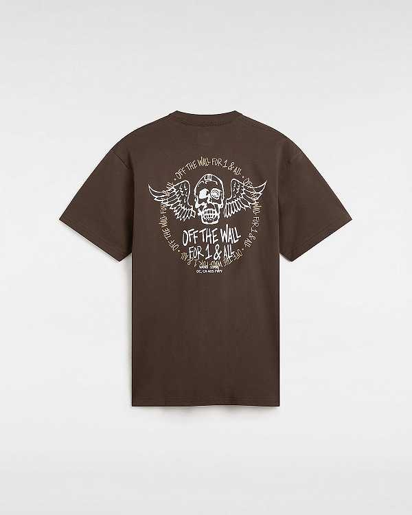 Men Vans Club House T Shirts Brown Malaysia | VN9273148