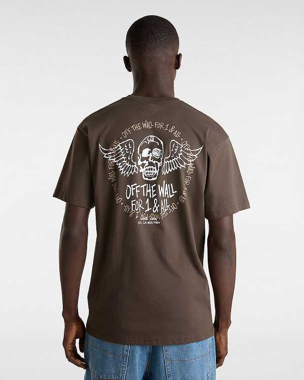 Men Vans Club House T Shirts Brown Malaysia | VN9273148