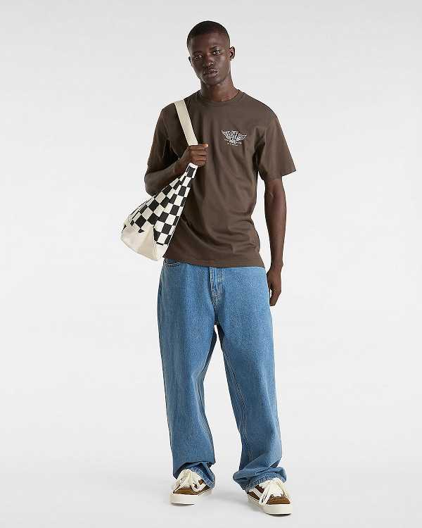 Men Vans Club House T Shirts Brown Malaysia | VN9273148