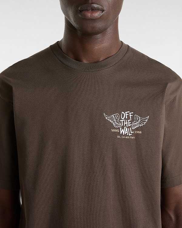 Men Vans Club House T Shirts Brown Malaysia | VN9273148