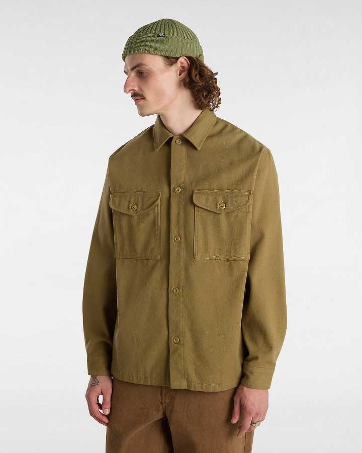 Men Vans Coldgroove Shacket Shirts Brown Malaysia | VN3946158