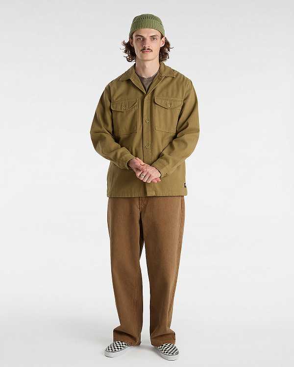 Men Vans Coldgroove Shacket Shirts Brown Malaysia | VN3946158