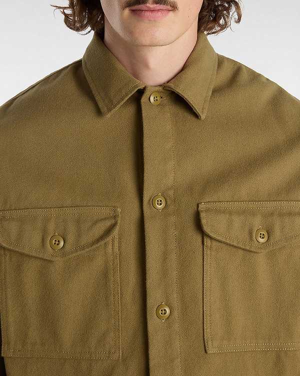 Men Vans Coldgroove Shacket Shirts Brown Malaysia | VN3946158